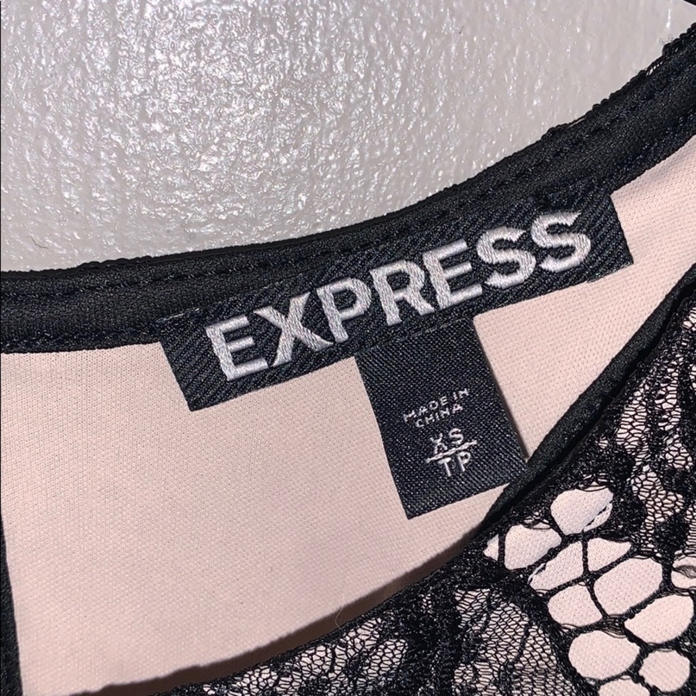 Express black illusion floral lace dress - Picture 3 of 6